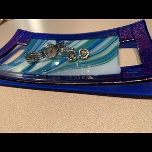 Handmade Glass Jewelry Plate/Holder